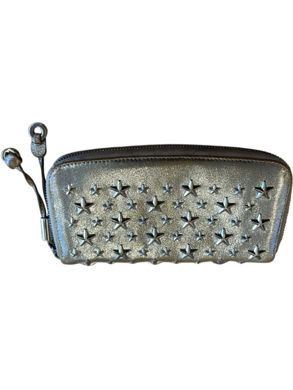 694157CR C1 Jimmy Choo Wallet Long Silver Leather